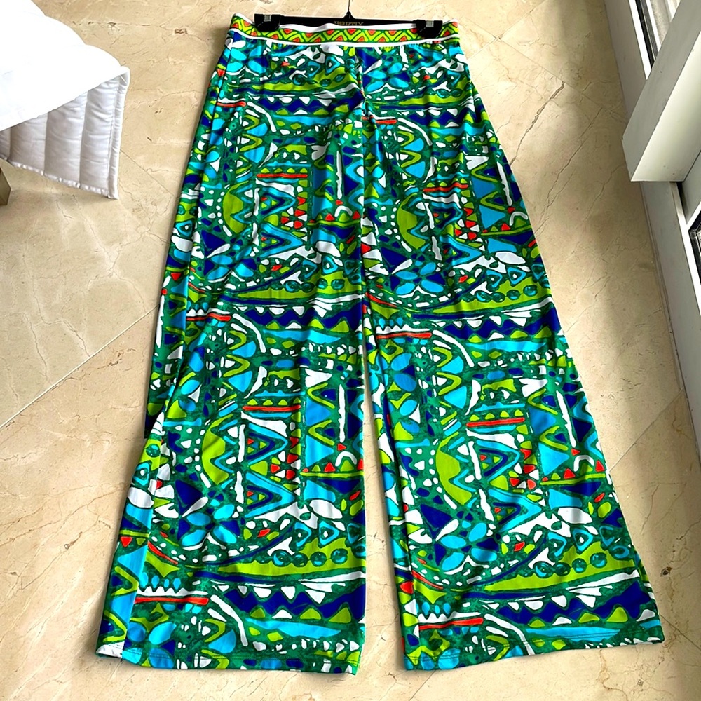 TRINA TURK WIDE LEG COVER UP PRINTED PANTS